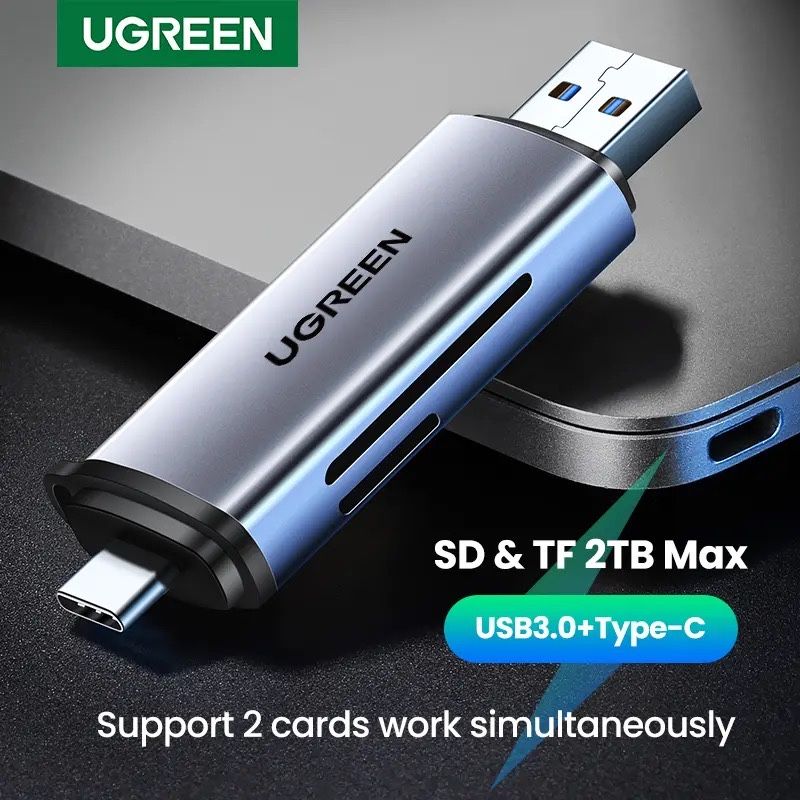 Кардридер UGREEN CM185  Type C - USB 3.0 OTG адаптер (50706)