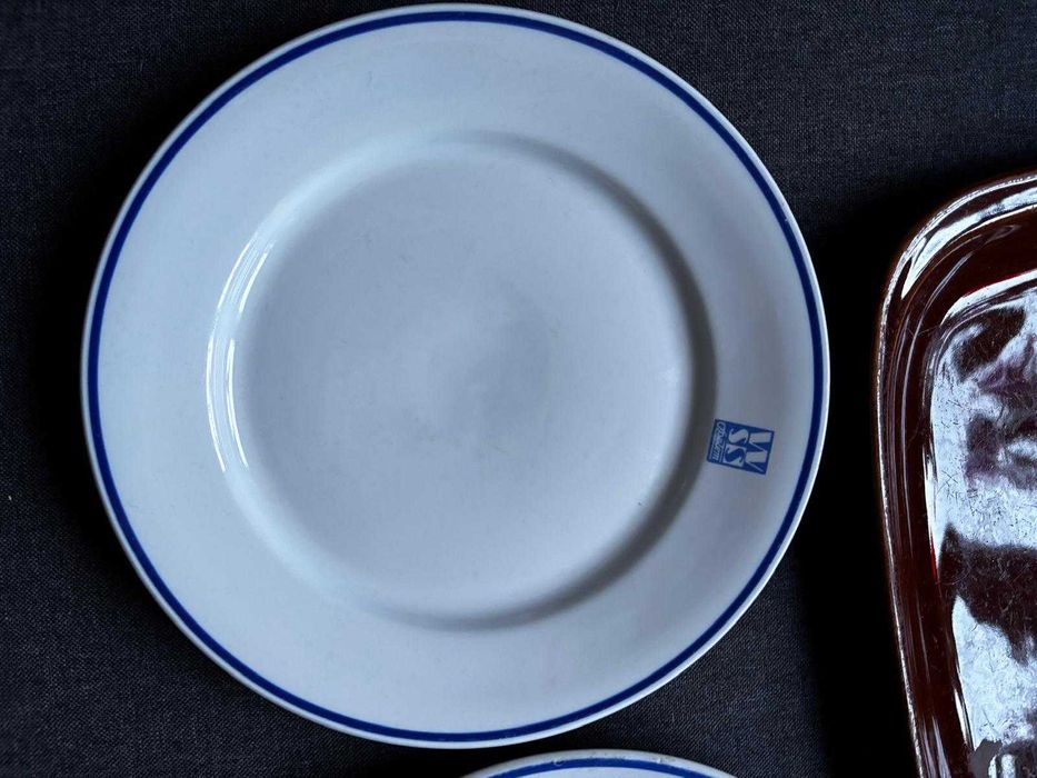 SPOŁEM 2 talerze obiadowe i półmisek PRL