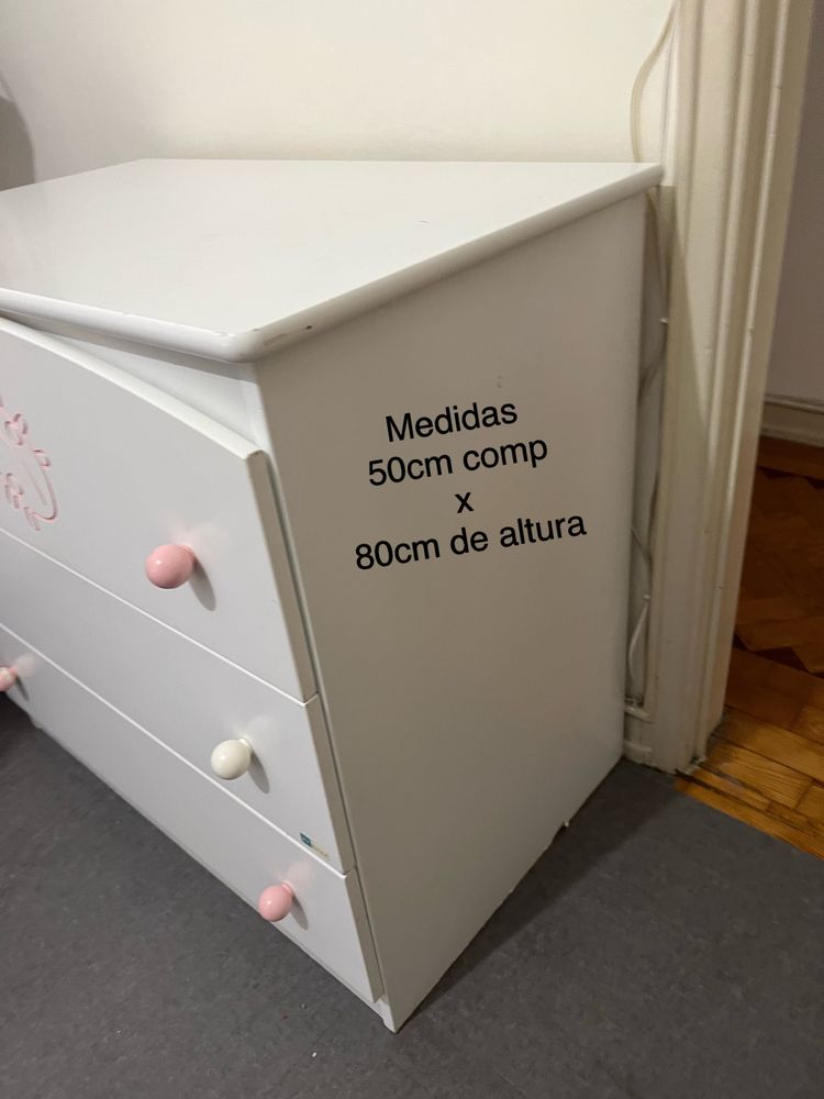 Comoda quarto infantil 3 gavetas