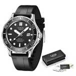 Zegarek kwarcowy Lige 43mm sportowy styl divera pasek silikonowy box