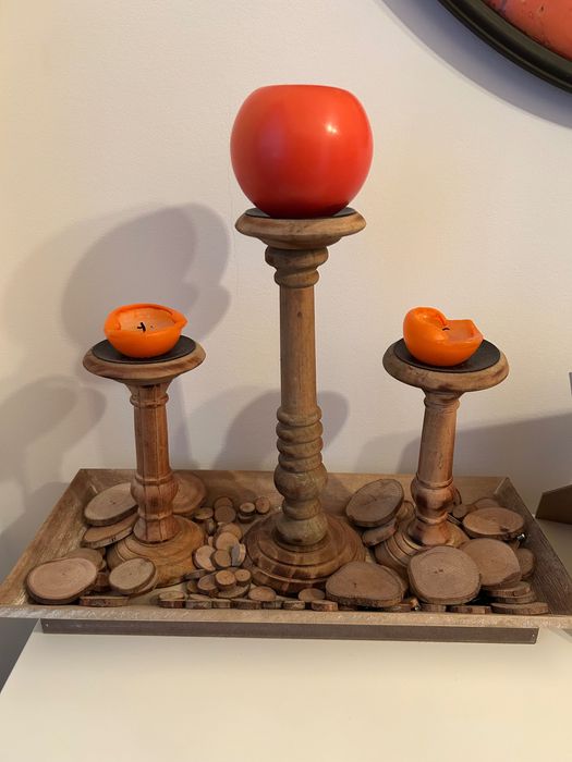 Candelabro de madeira