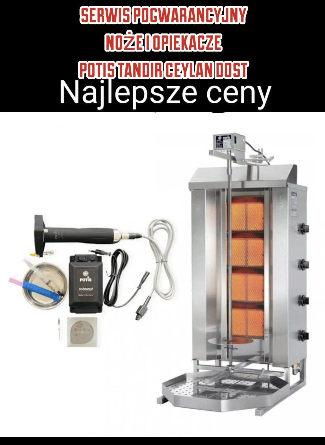 Serwis opiekaczy oraz noży do kebaba Potis Tandir Hendi Ceylan