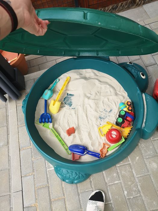 Piaskownica żółw + piasek w worku 25kg + ten w piaskownicy