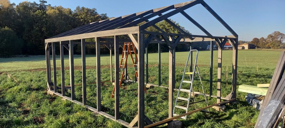 konstrukcja domku garaż hala namiotowa woliera 6x4