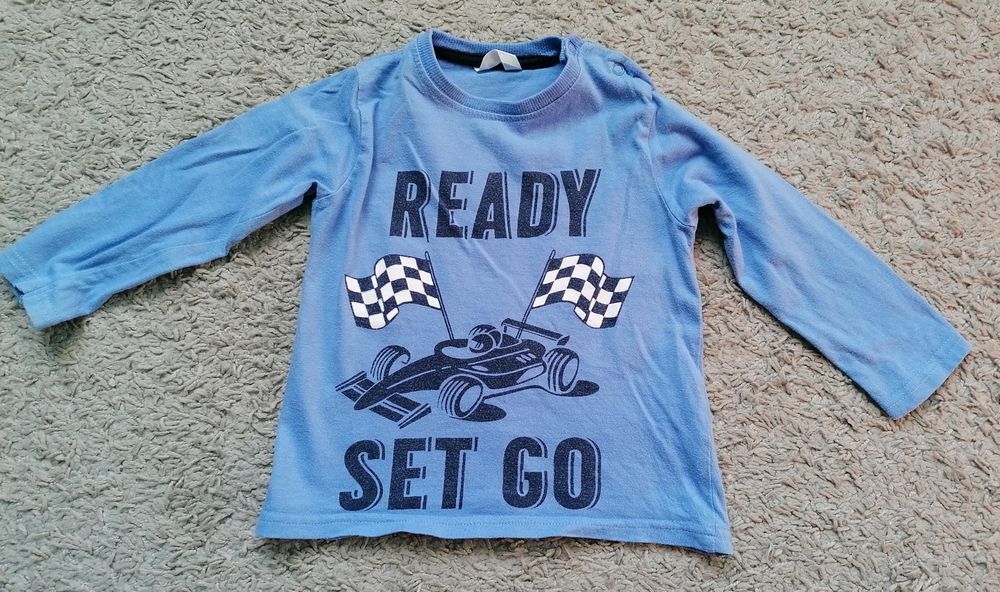 Bluzeczka niebieska na długi rękaw roz 86