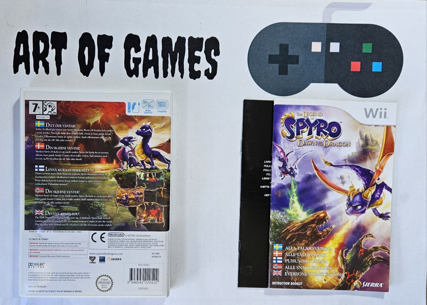 Spyro Dawn of the Dragon Nintendo Wii Komplet 3xA BDB Down