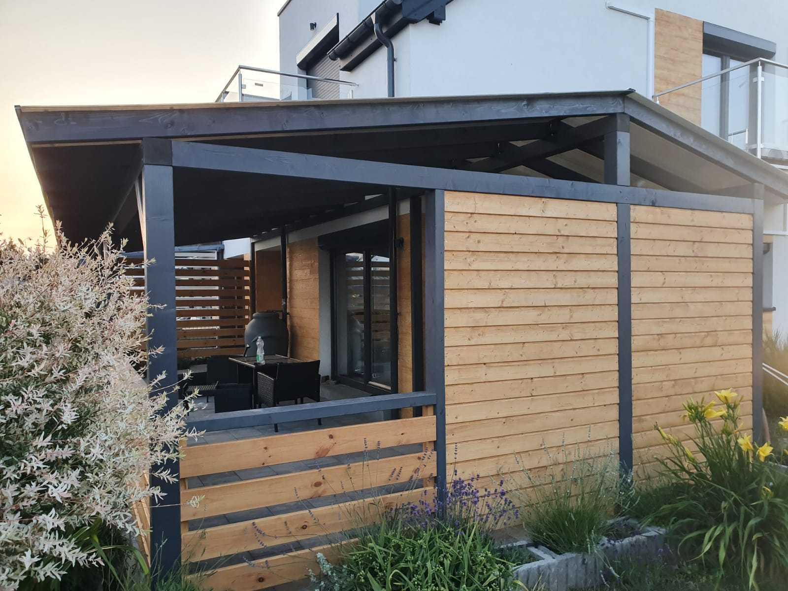 Zadaszenie tarasu,pergola tarasowa,dach,taras,poliwęglan,KVH,BSH
