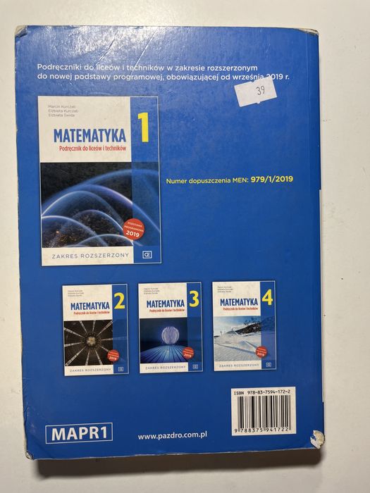Podrecznik i zbior zadan z matematyki, klasa 1, wydawnictwo pazdro