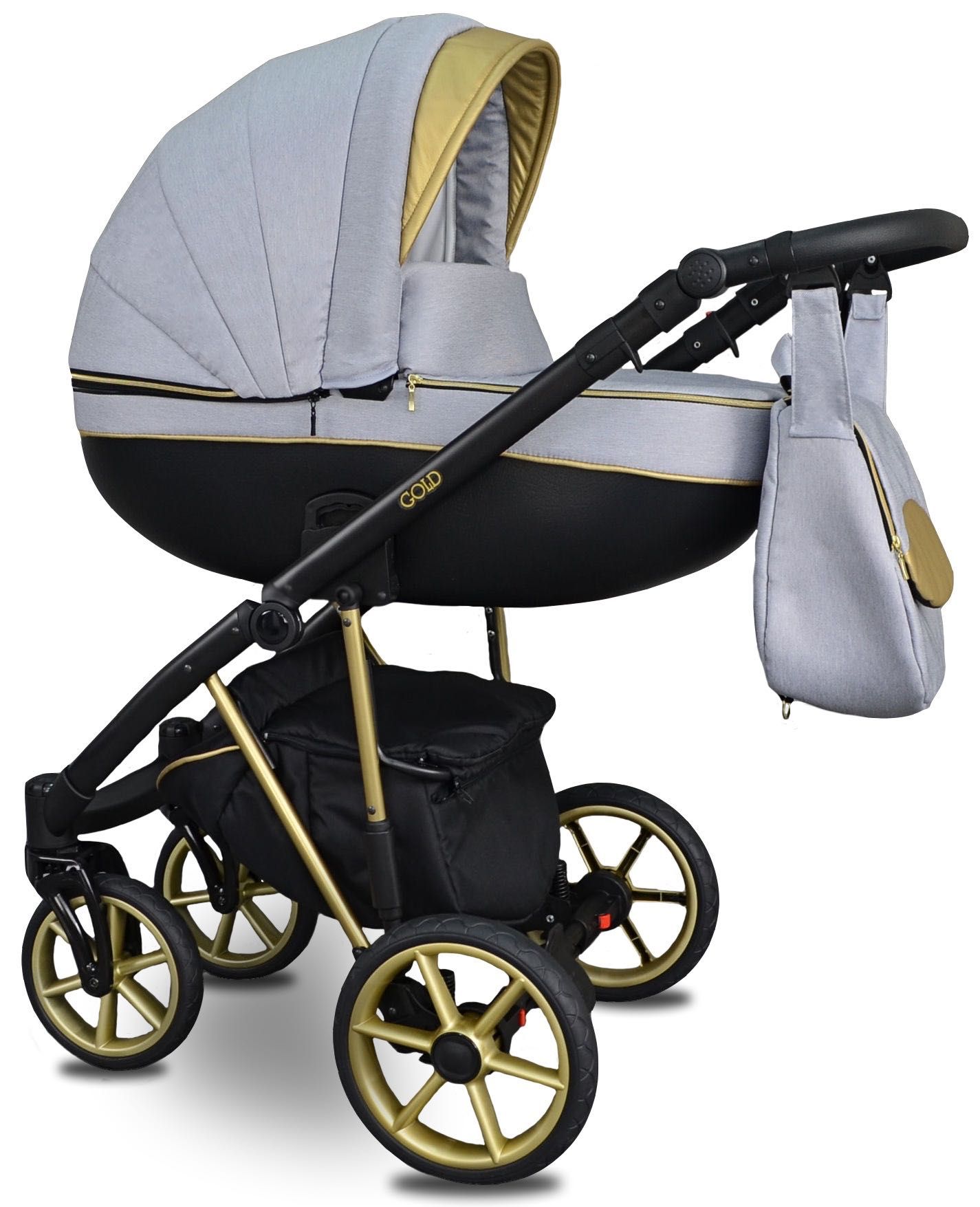 NOWY Złoty Wózek Dziecięcy Fabero Gold 4w1 Fotelik Baza Isofix +++