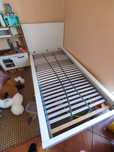 Cama 90 x 200 Solteiro Branco + estrado ripas