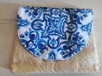 Dolce & Gabbana Kosmetyczka letnia ligh blue pleciona tkana sznurek