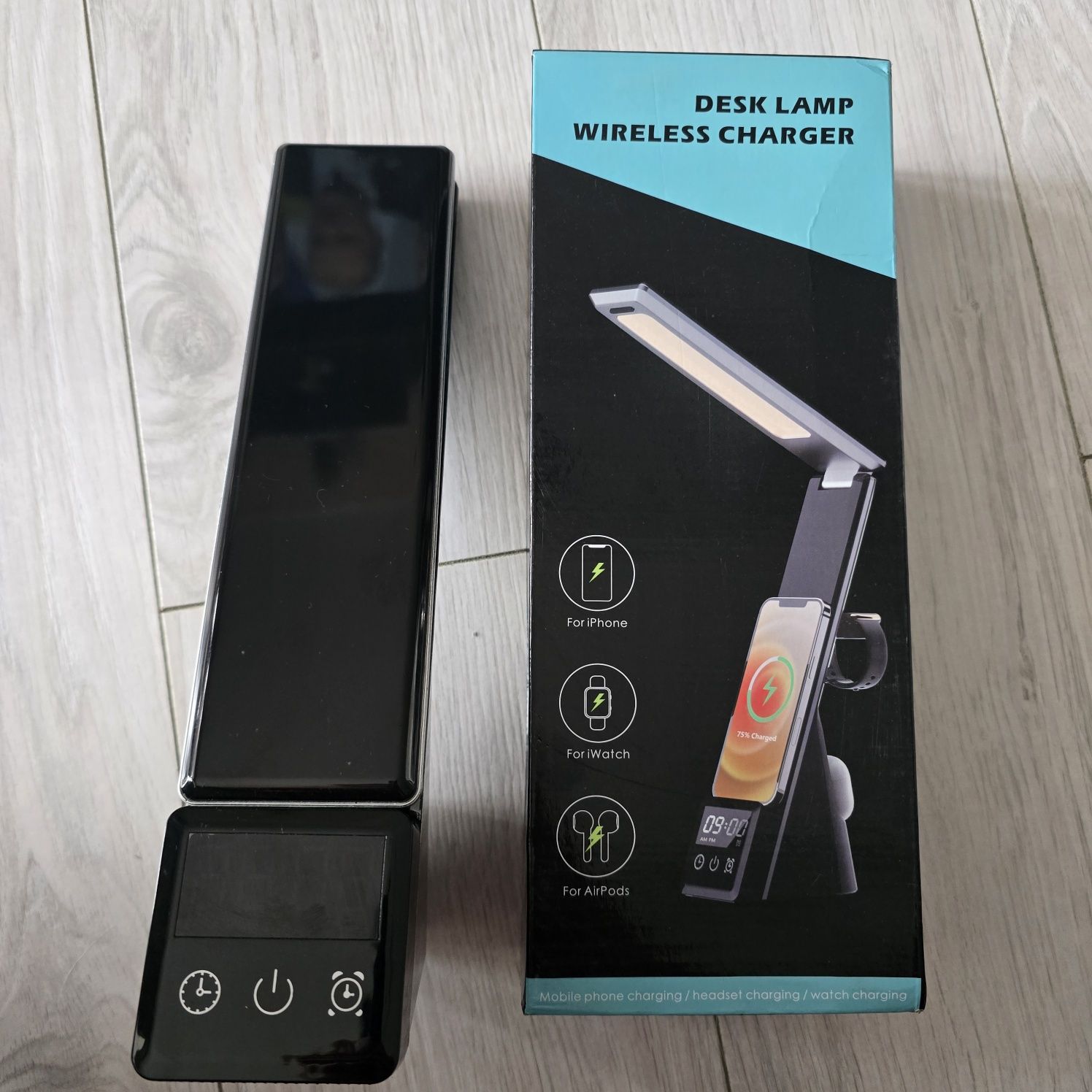 Lampka 5w1 z funkcją budzika oraz ładowarką bezprzewodową dla telefonu