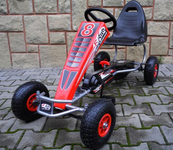 Duży gokart G5, Pompowane koła, hamulec ręczy, na wiek ok 4-11 lat