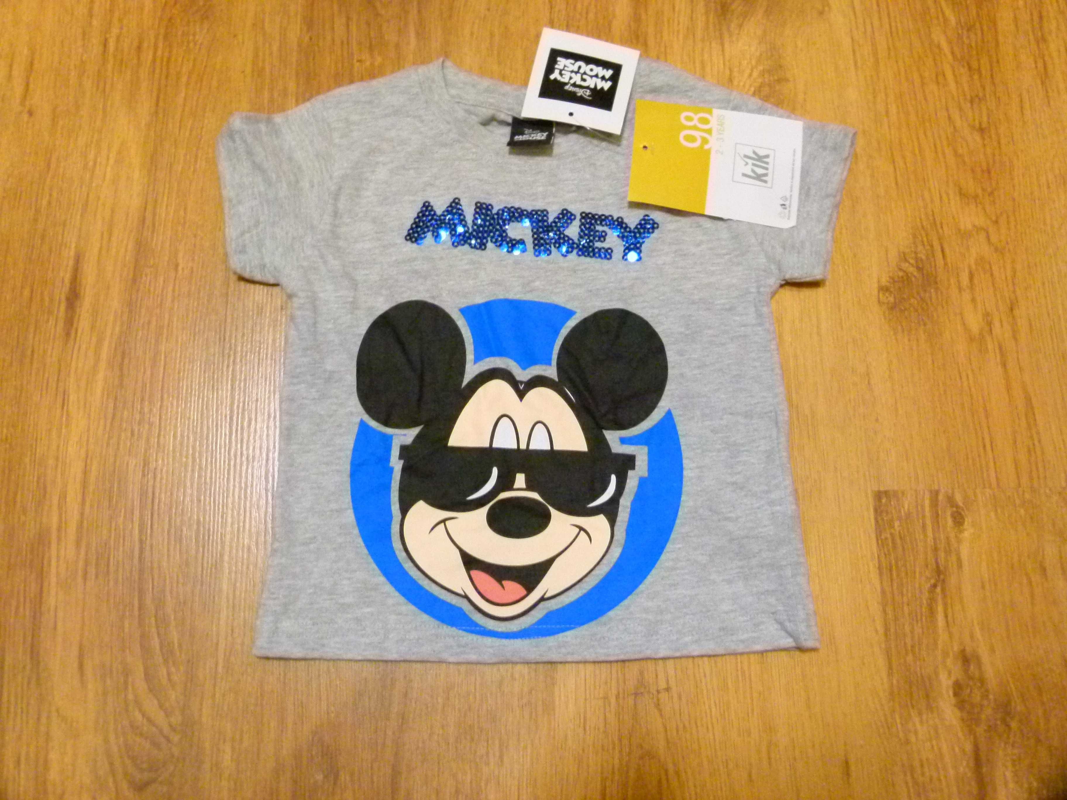 Rozm 122 Mickey Mouse t-shirt Koszulka szary chłopięcy