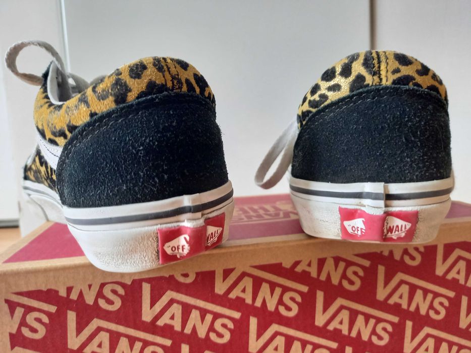 Tenisówki sneakersy Vans old skool leopard centki 34.5 trampki zamsz
