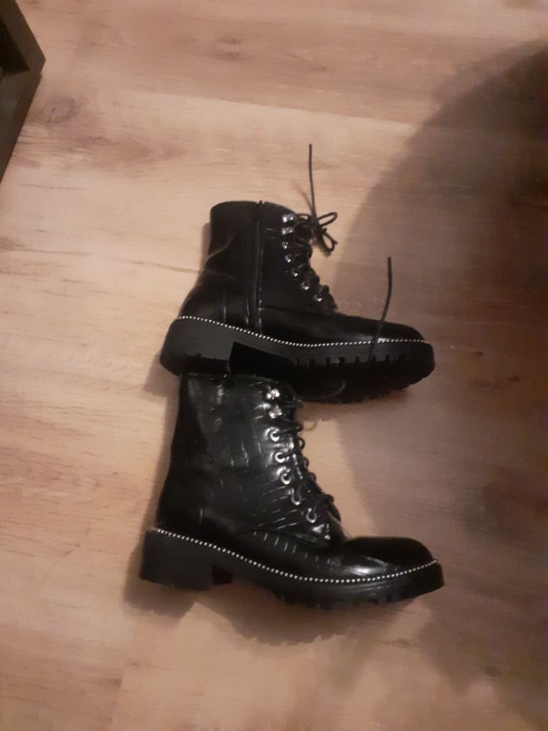 Buty botki trapery czarne hit