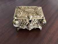 Porta jóias antigo em latão dourado
