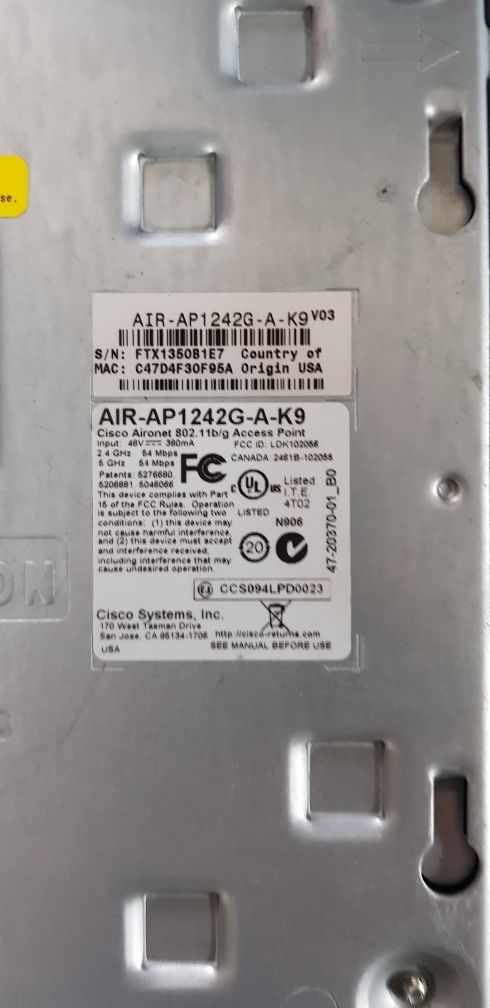 Access Point CISCO AIR-LAP1242AG-E-K9