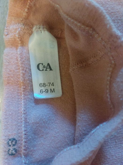 3-pak Rajstopki grubsze rozm. 68-74 cm C&A różowe/białe