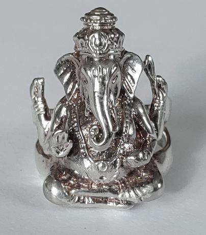 Srebrny pierścionek Ganesha r. 17