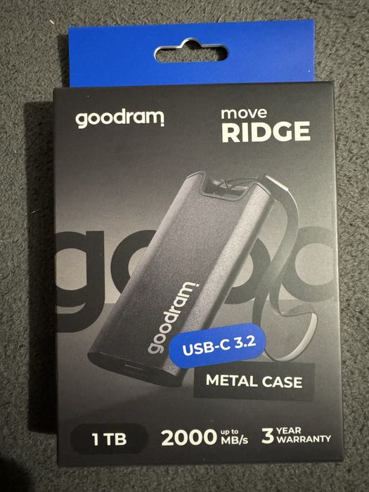 Dysk przenośny  GOODRAM Move Ridge 1TB SSD prędkości  do 2000mb/s.