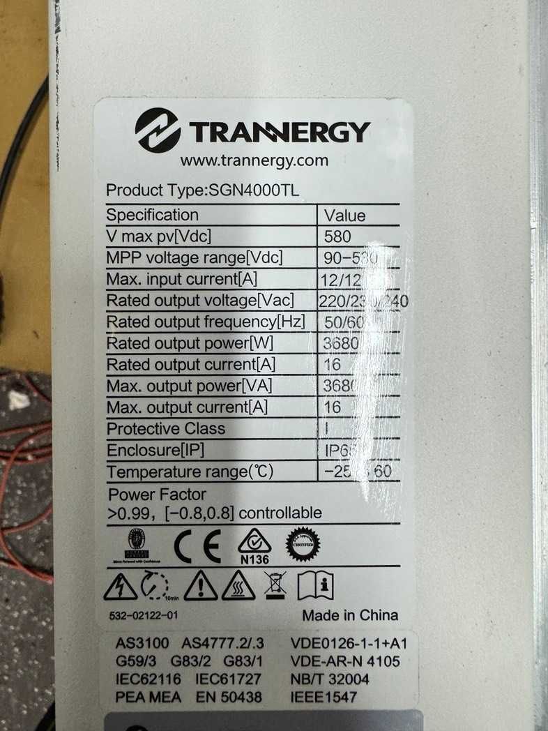 Trannergy 4000 falownik 4KW fotowoltaiczny inwerter inverter