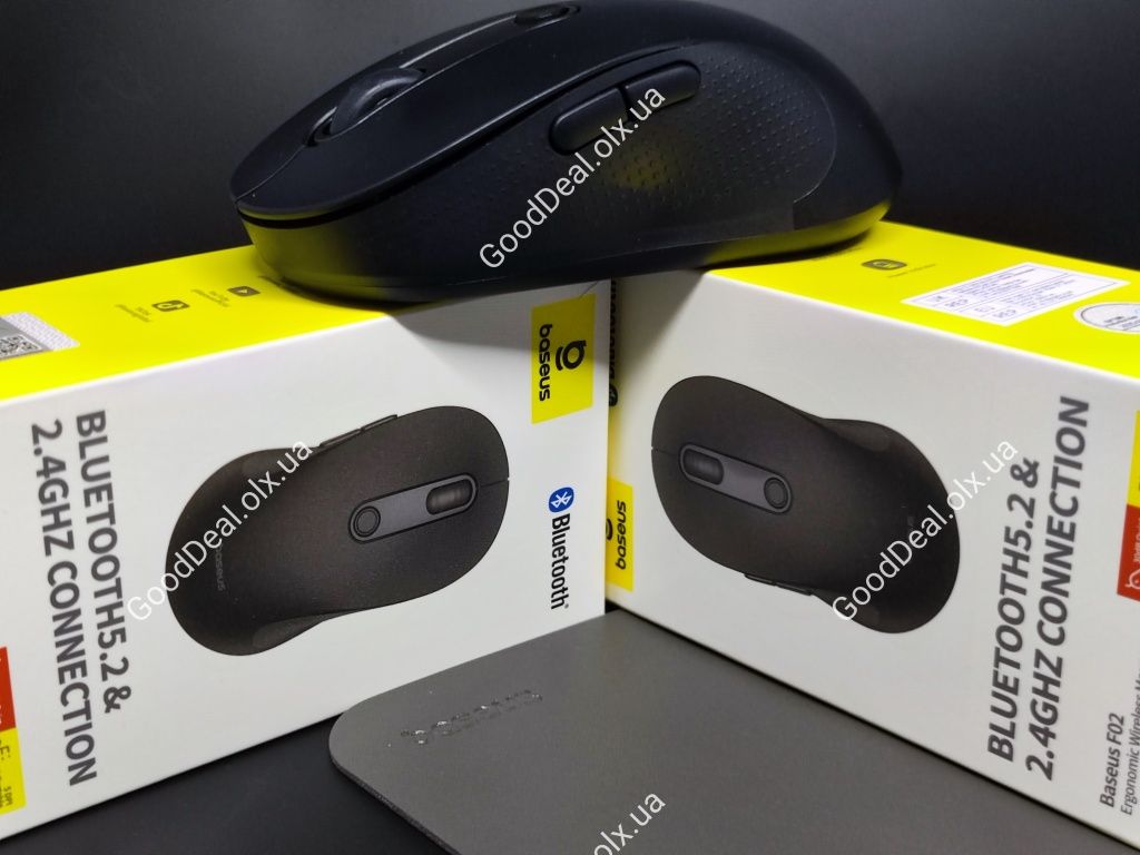 Безпровідна мишка Baseus F02 + килимок – стильна, тиха та зручна!