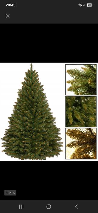 Choinka sztuczna, swierk kaukaski, gesty, naturalny, 220 cm + gratis