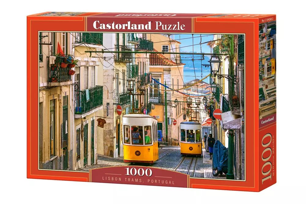Puzzle 1000 elementów. Tramwaje w Lizbonie, Portugalia. Castorland