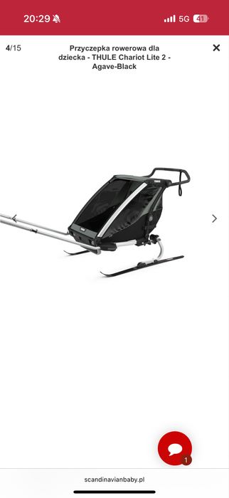 Przyczepka rowerowa dla dziecka - THULE Chariot Lite 2 nowa gwarancja