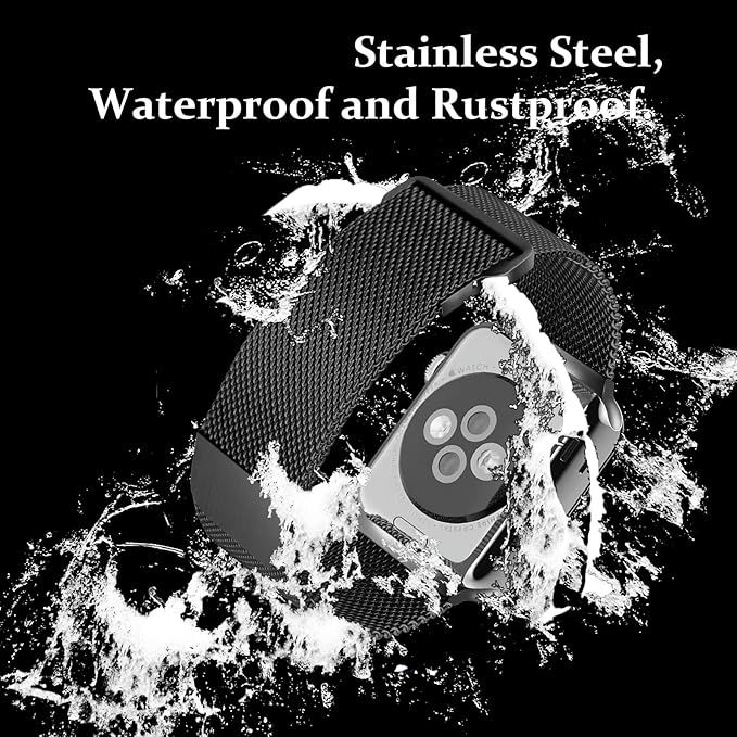 Pasek Baklon do Apple Watch 42-49 mm, metalowa bransoletka złota