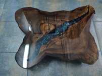 Blat, stół monolit, plaster, żywica, live edge, river table, loft