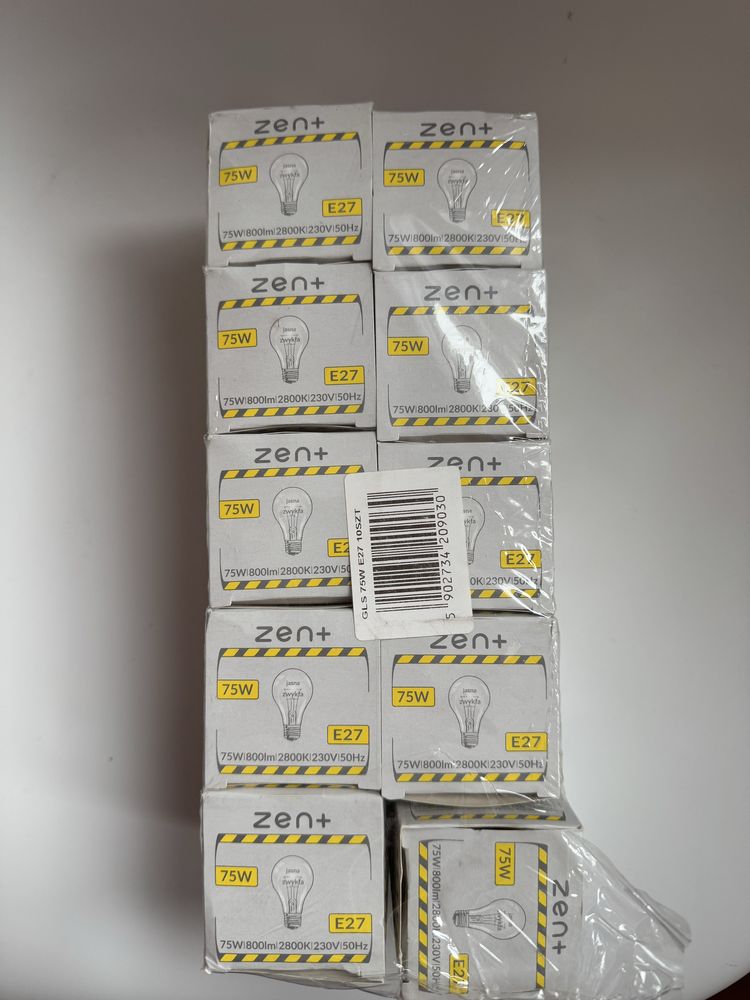 żarówki 10 sztuk zen+ 75W E27 nowe