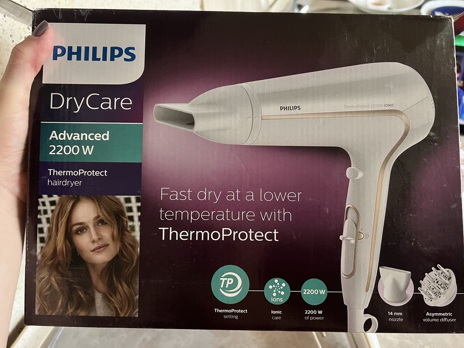 Фен PHILIPS ThermoProtect Ionic
