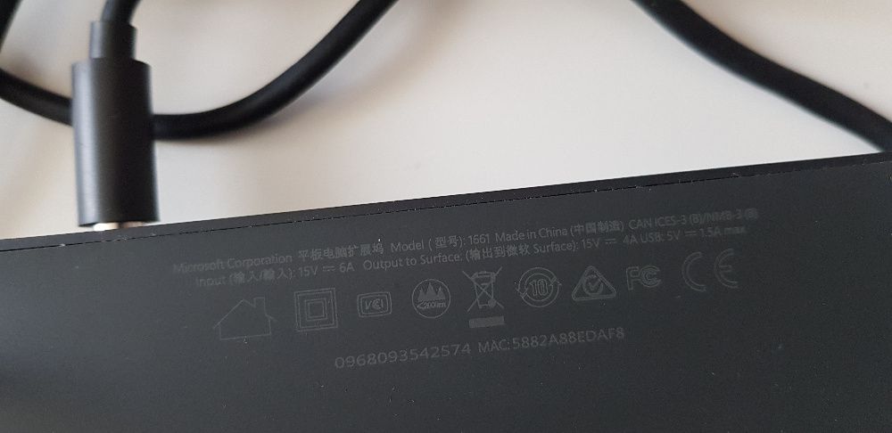 Stacja Microsoft Surface dock 1661 + zasilacz
