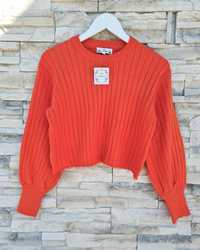 Poof New York krótki pomarańczowy sweterek z USA L