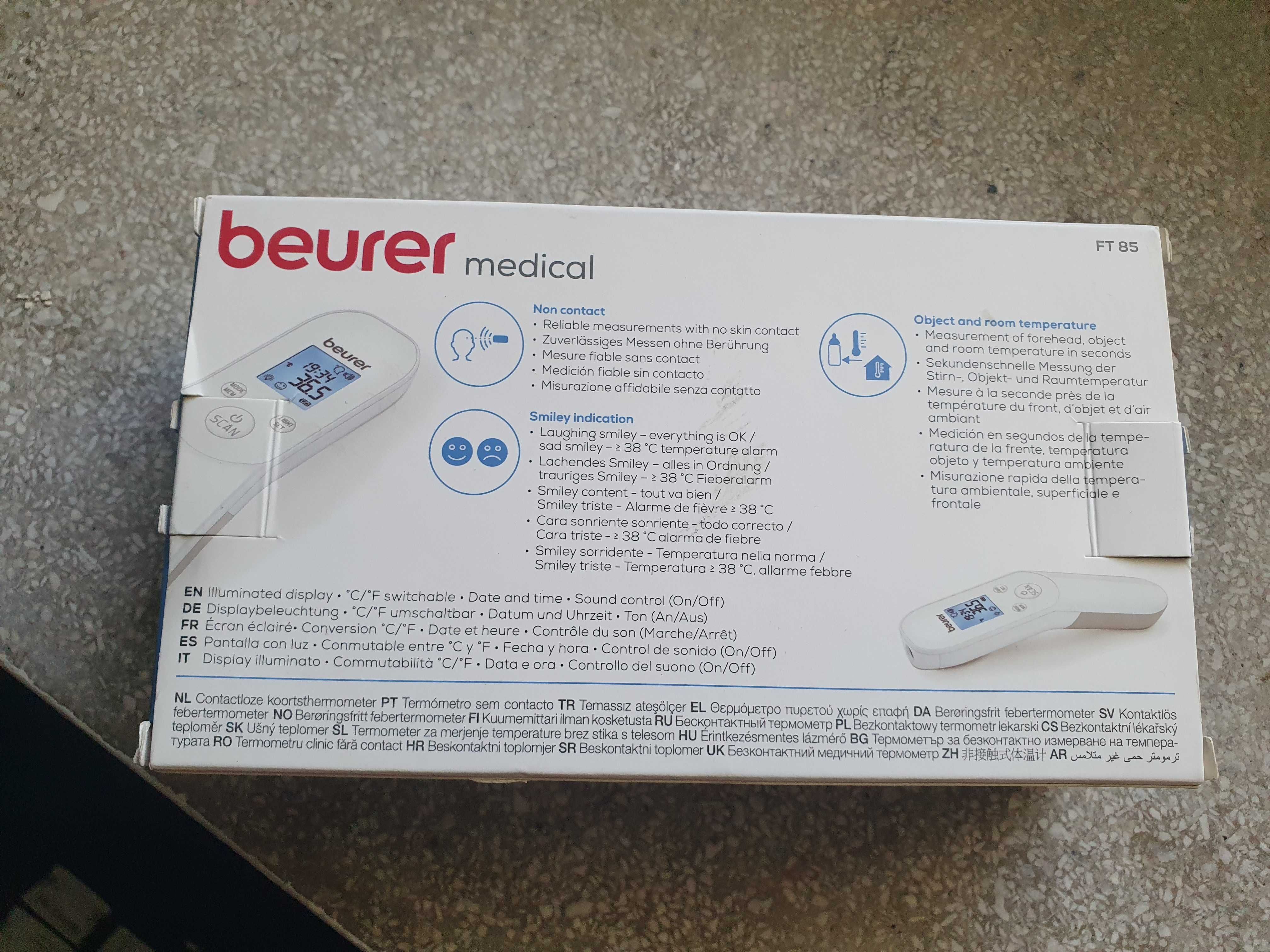Nowy Beurer FT 85 certyfikowany termometr bezdotykowy