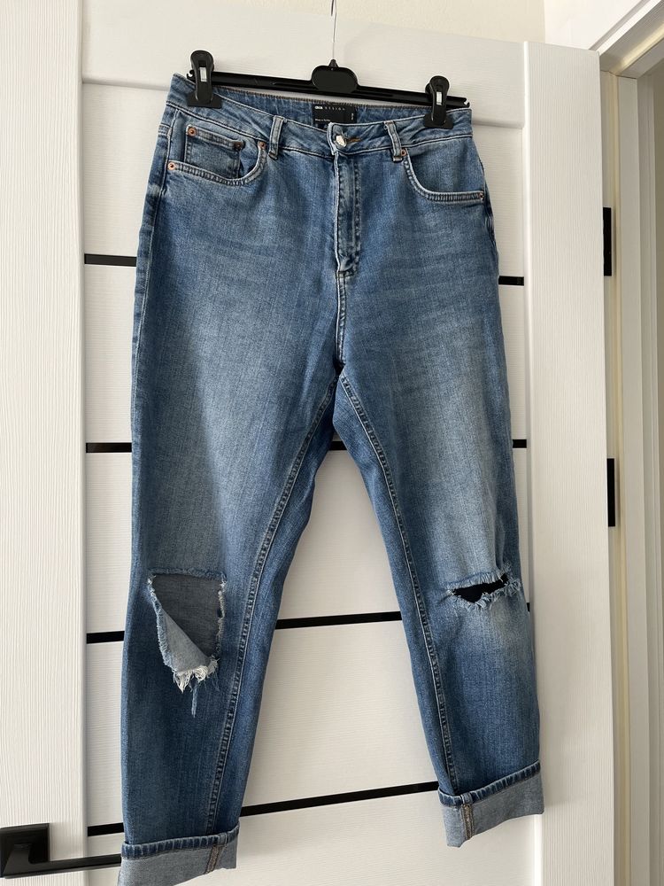 Штани джинси чорні світлі сині М/Л/ХЛ