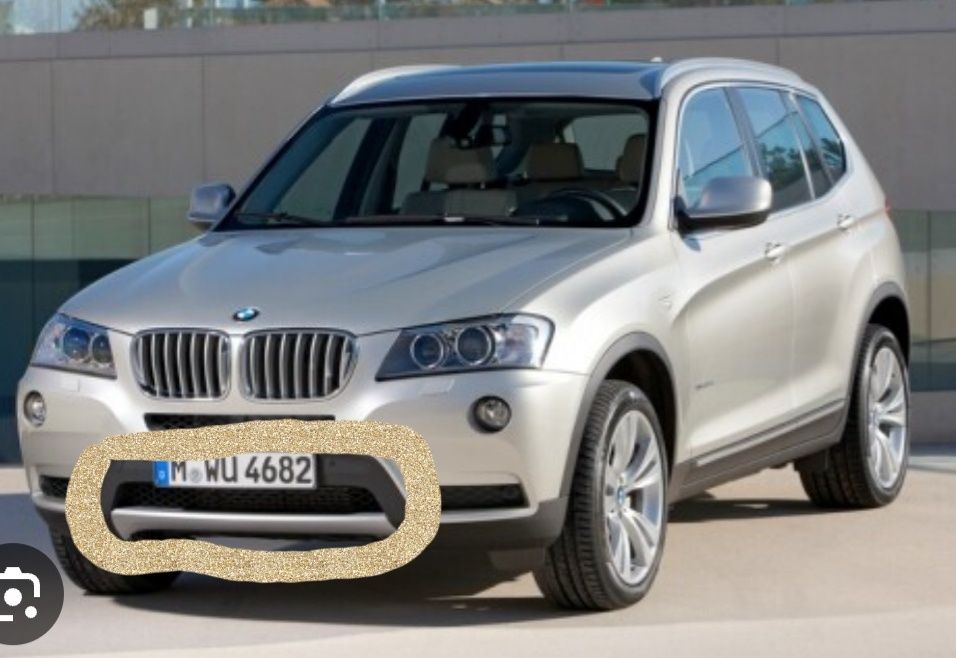 Решітка в бампер на bmw x3 f 25 дорестайл