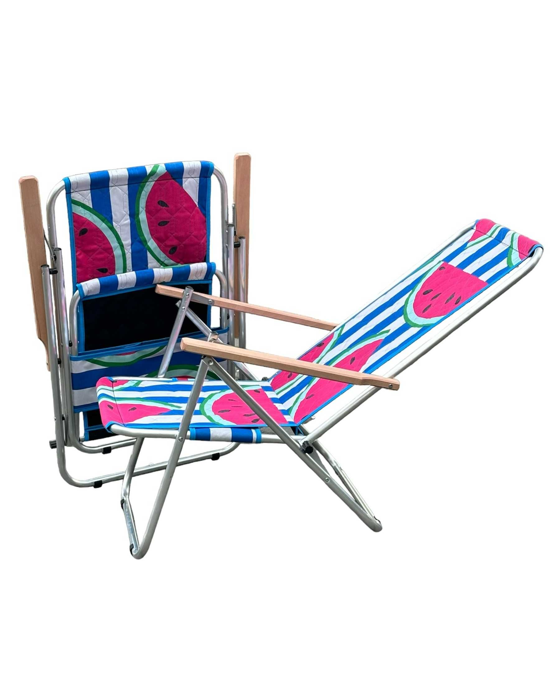 Leżak dwu pozycyjny aluminiowy plażowy, ogrodowy, krzesło 120 kg lekki