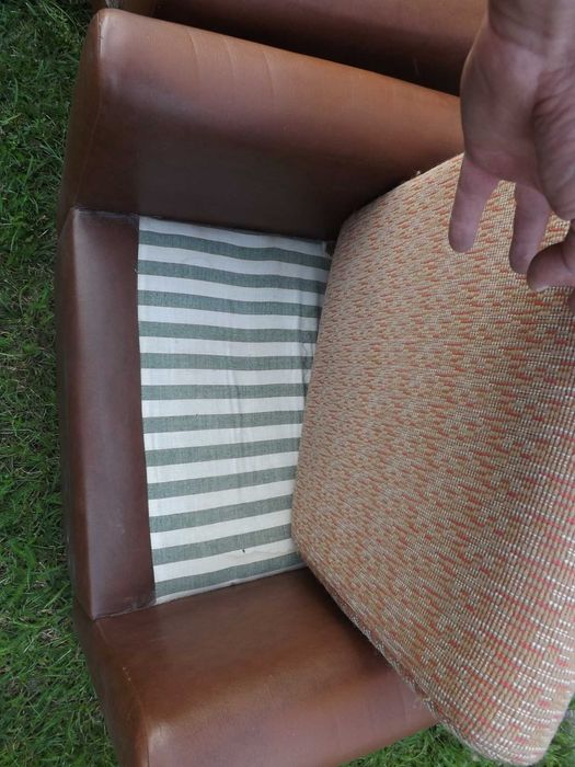 Fotele klubowe obrotowe PRL brązowe na kółkach lekkie zadbane Vintage