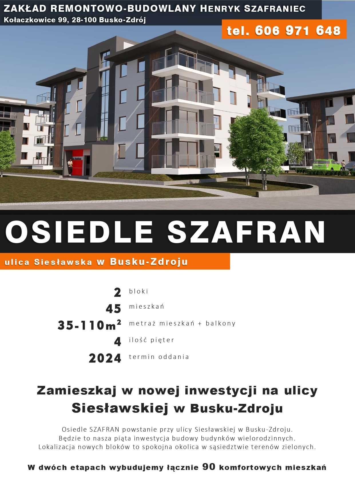 MIESZKANIE NA SPRZEDAŻ ul. Siesławska w Busku-Zdroju B1B M07 57,67 M2