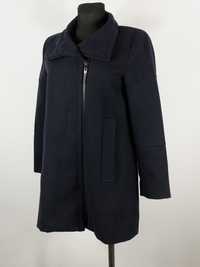 Granatowy elegancki krótki płaszcz MNG Basics wiosenny przejsciowy