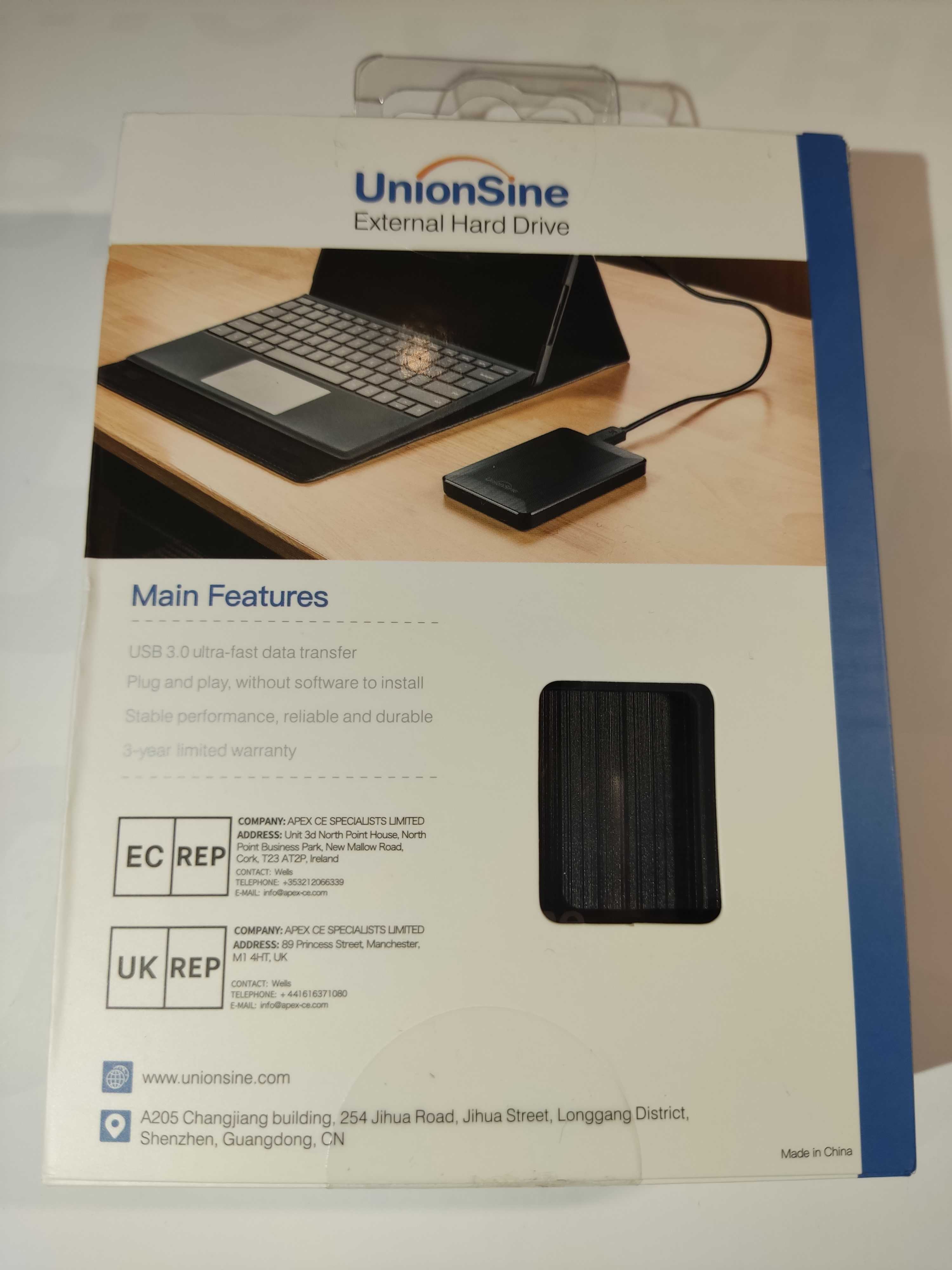 Внешний жесткий диск UnionSine 500Gb 2,5" USB3.0