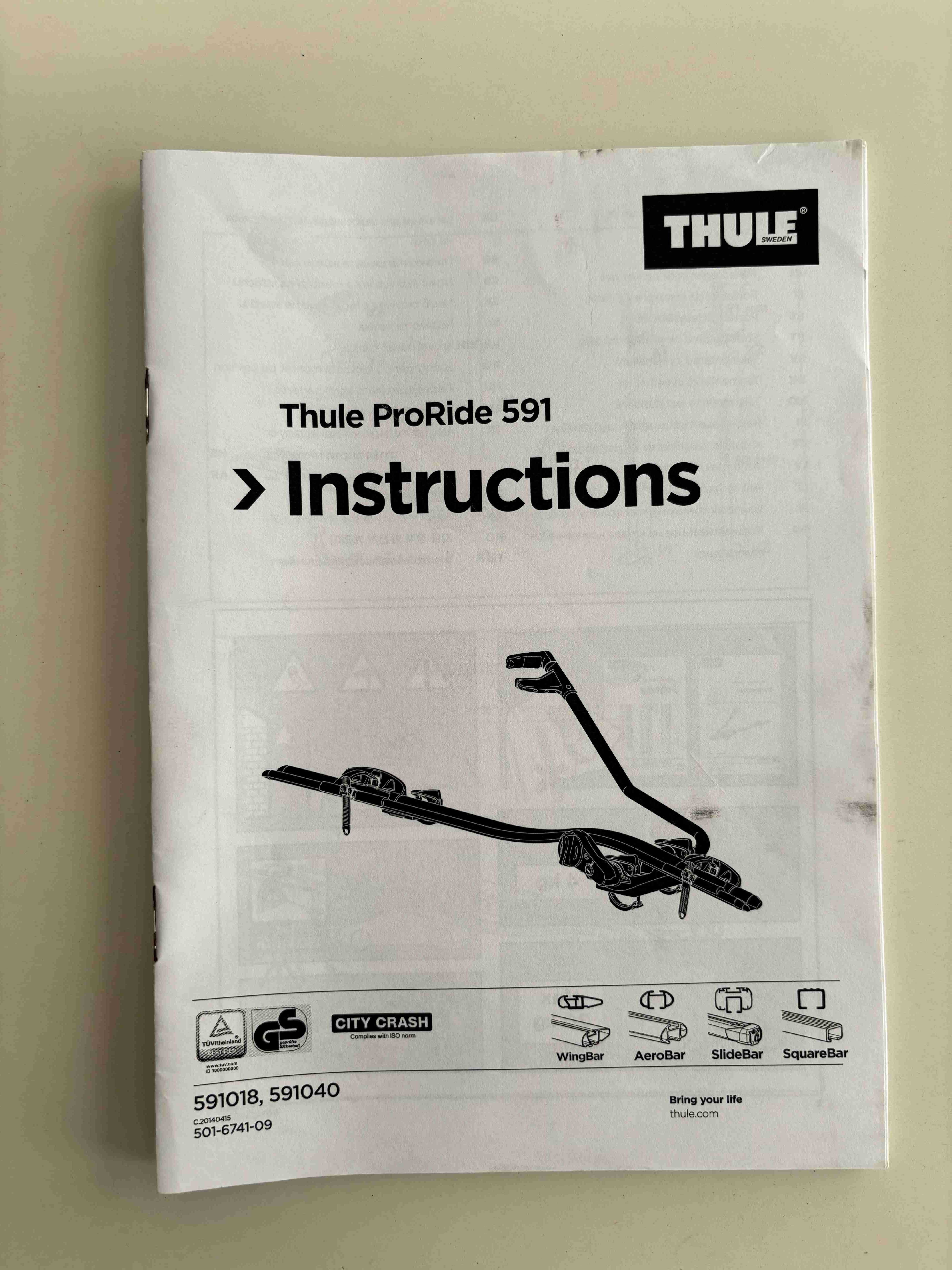 Barras Thule-sistema universal completo 2 bicicletas (KIT753+4023+591)