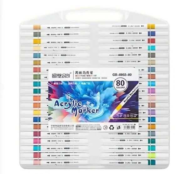 Акрилові маркери Acril-80 - 80 кольорів для  творчості у кейсі