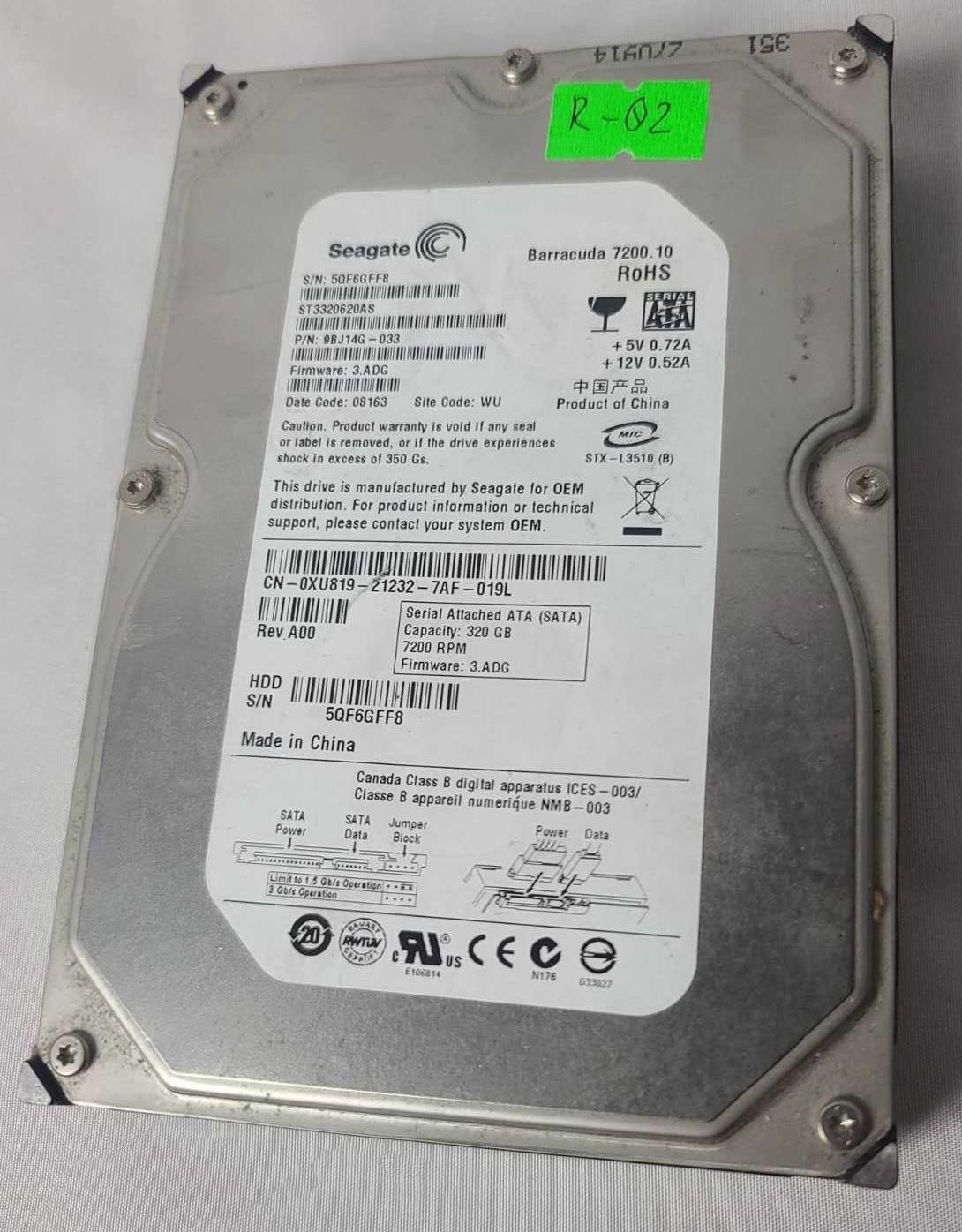 Жесткий Диск 3.5 320GB Seagate ST3320620AS 16MB Cashe Sata 2.0 #2