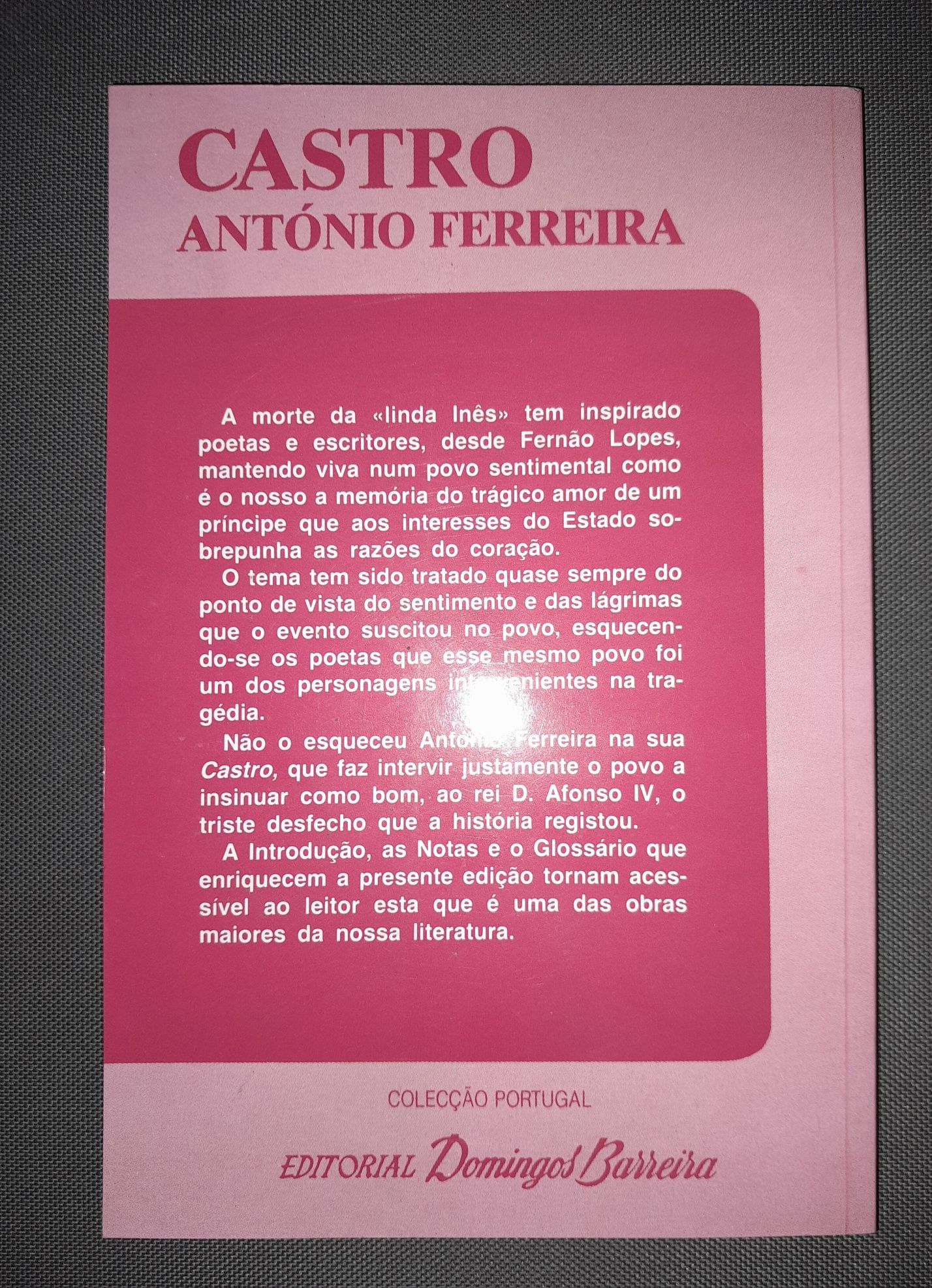 Livro Castro de António Ferreira