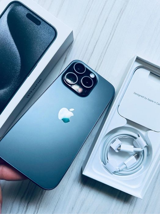 З гарантією iphone 15pro 128gb black titanium neverlock 87%фіз сім
