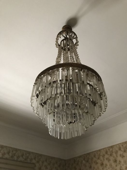 Candeeiro antiguidade! sala/quarto cristal /funcionar